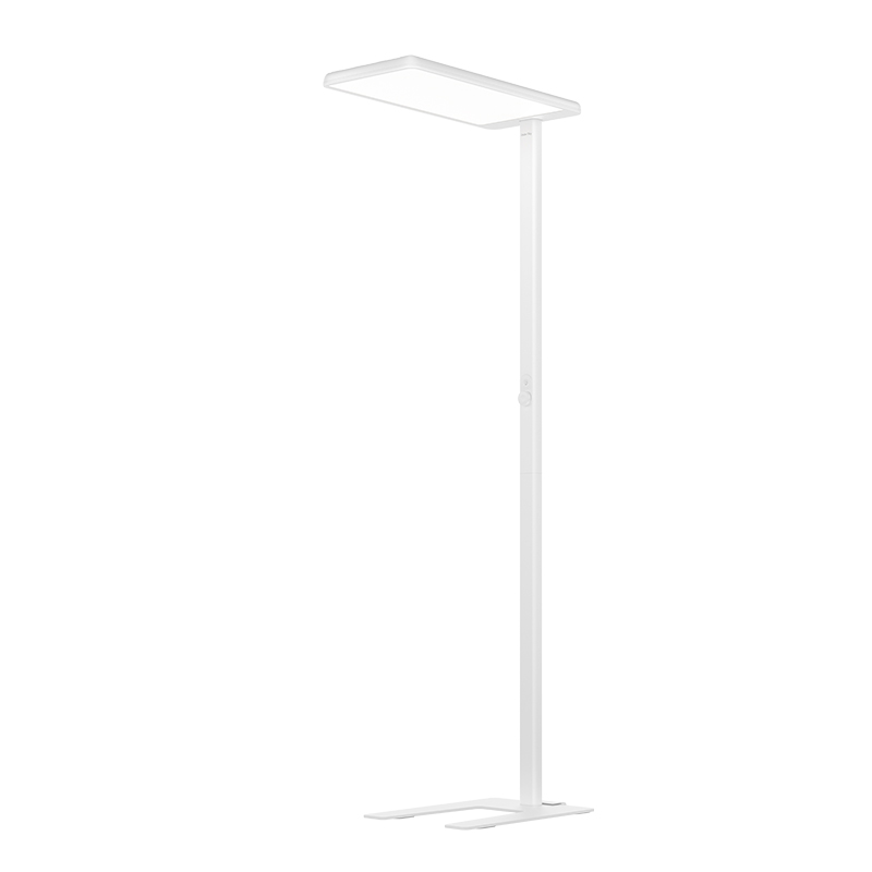 Original C2 KN-0298 white floor lamp with rectangular head and complete base