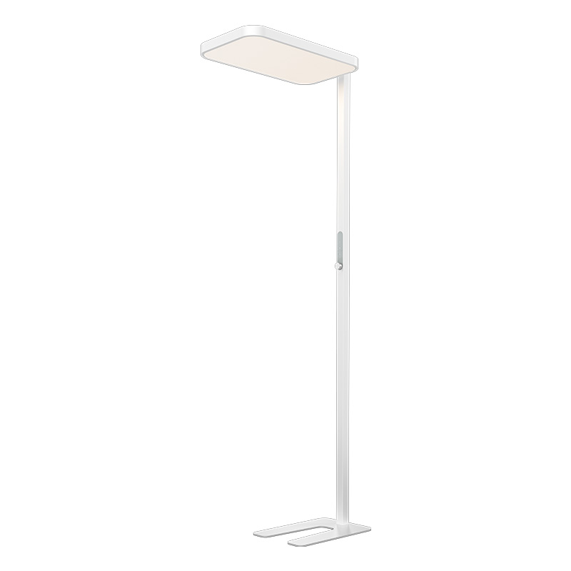 ZX-F0281 white free-standing luminaire with rectangular head and fork base