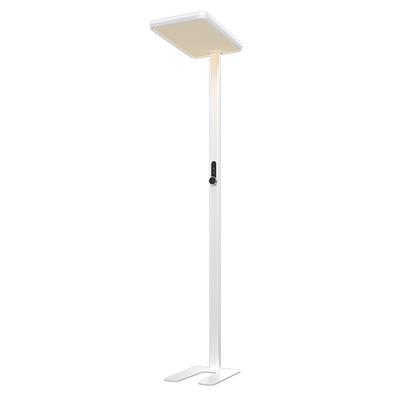 ZX-F0292 white free-standing luminaire with black control panel
