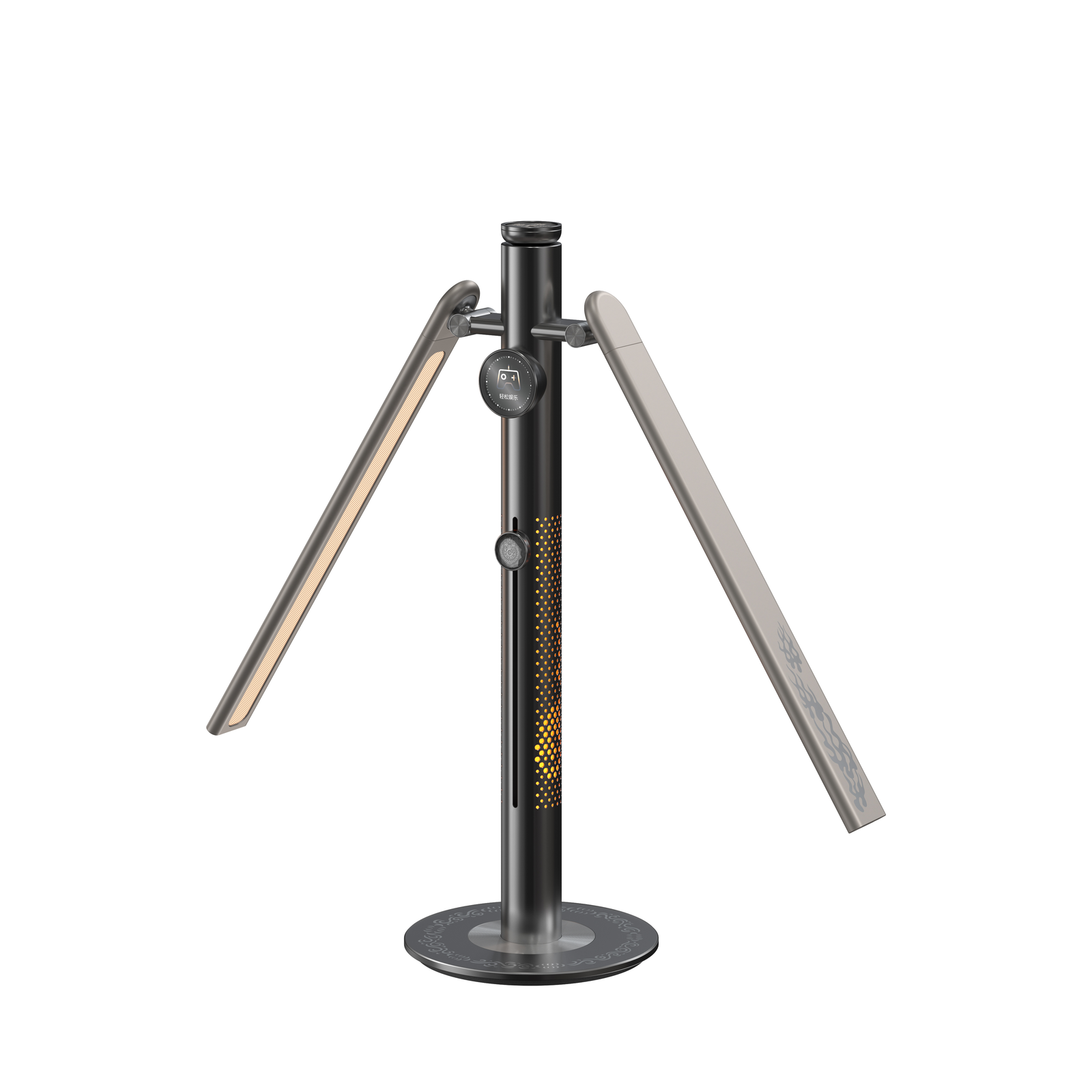 ZX-TS2 desk lamp with two adjustable arms and a gold-light column