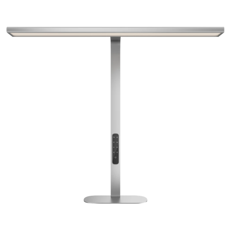 ZX-TC2 desk lamp on a pure white background, with a wide bar head and oval base